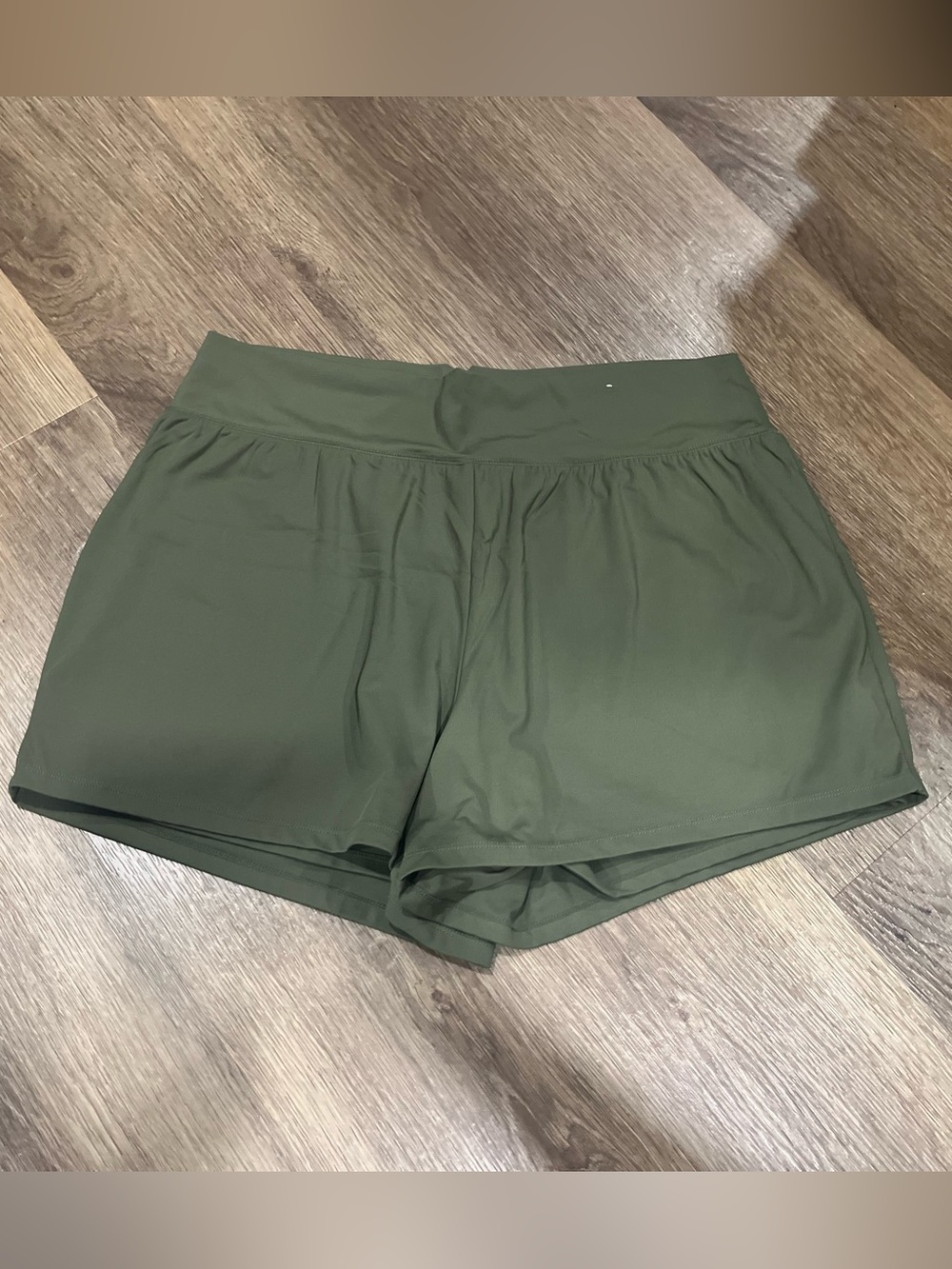Maurices Olive Green Athletic Shorts with Wide Yoga Waistband